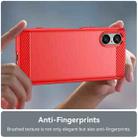 For Sony Xperia 5 V Carbon Fiber Brushed Texture TPU Phone Case(Red) - 5