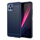 For T-Mobile T Phone 5G Carbon Fiber Brushed Texture TPU Phone Case(Blue) - 1