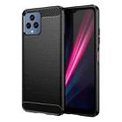 For T-Mobile REVVL 6x 5G Carbon Fiber Brushed Texture TPU Phone Case(Black) - 1