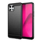 For T-Mobile REVVL 7 5G Carbon Fiber Brushed Texture TPU Phone Case(Black) - 1