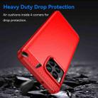 For T-Mobile REVVL 7 Pro 5G Carbon Fiber Brushed Texture TPU Phone Case(Red) - 3