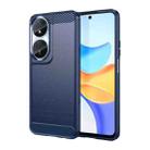 For Honor 90 Smart Carbon Fiber Brushed Texture TPU Phone Case(Blue) - 1