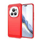 For Honor Magic 6 Pro Carbon Fiber Brushed Texture TPU Phone Case(Red) - 1