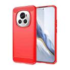 For Honor Magic 6 Carbon Fiber Brushed Texture TPU Phone Case(Red) - 1