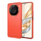 For Honor X60 Carbon Fiber Brushed Texture TPU Phone Case(Red) - 1