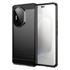 For Honor 300 Pro Carbon Fiber Brushed Texture TPU Phone Case(Black) - 1
