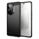 For Honor 300 Ultra Carbon Fiber Brushed Texture TPU Phone Case(Black) - 1