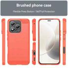 For Honor 400 Lite Carbon Fiber Brushed Texture TPU Phone Case(Red) - 2