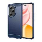 For Honor 400 Pro Global 160.8mm Carbon Fiber Brushed Texture TPU Phone Case(Blue) - 1