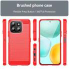 For Honor X6c 4G Carbon Fiber Brushed Texture TPU Phone Case(Red) - 2