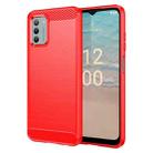 For Nokia G310 Carbon Fiber Brushed Texture TPU Phone Case(Red) - 1