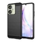 For Xiaomi Poco M6 5G Brushed Texture Carbon Fiber TPU Phone Case(Black) - 1