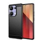For Xiaomi Poco M6 Pro 4G Brushed Texture Carbon Fiber TPU Phone Case(Black) - 1