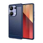 For Xiaomi Poco M6 Pro 4G Brushed Texture Carbon Fiber TPU Phone Case(Blue) - 1