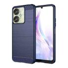 For Xiaomi Redmi 13C 4G Brushed Texture Carbon Fiber TPU Phone Case(Blue) - 1