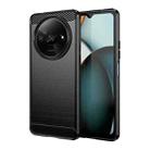 For Xiaomi Redmi A3 Brushed Texture Carbon Fiber TPU Phone Case(Black) - 1