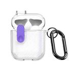 For AirPods 1/2 DUX DUCIS PECK Series Split Transparent Carbon Fiber Earphone Case(Transparent Purple) - 1