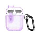 For AirPods 1/2 DUX DUCIS PECK Series Split Transparent Carbon Fiber Earphone Case(Purple) - 1