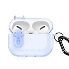 For AirPods Pro 2 DUX DUCIS PECK Series Split Transparent Carbon Fiber Earphone Case(Blue) - 1