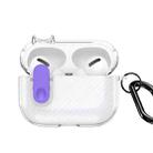 For AirPods Pro 2 DUX DUCIS PECK Series Split Transparent Carbon Fiber Earphone Case(Transparent Purple) - 1