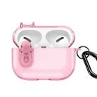 For AirPods Pro 2 DUX DUCIS PECK Series Split Transparent Carbon Fiber Earphone Case(Pink) - 1