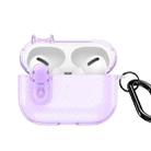 For AirPods Pro 2 DUX DUCIS PECK Series Split Transparent Carbon Fiber Earphone Case(Purple) - 1