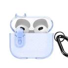 For AirPods 3 DUX DUCIS PECK Series Split Transparent Carbon Fiber Earphone Case(Blue) - 1