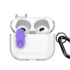 For AirPods 3 DUX DUCIS PECK Series Split Transparent Carbon Fiber Earphone Case(Transparent Purple) - 1