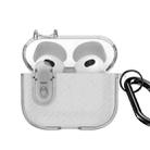 For AirPods 3 DUX DUCIS PECK Series Split Transparent Carbon Fiber Earphone Case(Grey) - 1