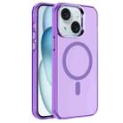 For iPhone 15 Electroplated IMD Magsafe PC Hybrid TPU Phone Case(Purple) - 1