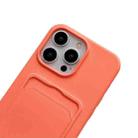 For iPhone 13 Pro Max Card Slot Liquid Silicone Phone Case with Lanyard(Rose Red) - 3