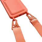 For iPhone 13 Pro Max Card Slot Liquid Silicone Phone Case with Lanyard(Rose Red) - 5