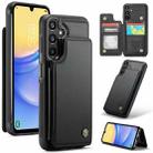 For Samsung Galaxy A15 CaseMe 022 Litchi Texture RFID Anti-theft Leather Phone Case(Black) - 1