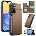 For Samsung Galaxy A15 CaseMe 022 Litchi Texture RFID Anti-theft Leather Phone Case(Brown) - 1