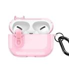 For AirPods Pro 2 DUX DUCIS PECL Series Split Transparent Earphone Case with Hook(Pink) - 1