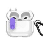 For AirPods 3 DUX DUCIS PECL Series Split Transparent Earphone Case with Hook(Transparent Purple) - 1