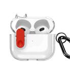 For AirPods 3 DUX DUCIS PECL Series Split Transparent Earphone Case with Hook(Transparent Red) - 1