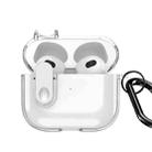 For AirPods 3 DUX DUCIS PECL Series Split Transparent Earphone Case with Hook(Transparent White) - 1