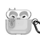 For AirPods 3 DUX DUCIS PECL Series Split Transparent Earphone Case with Hook(Grey) - 1