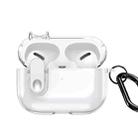 For AirPods Pro DUX DUCIS PECL Series Split Transparent Earphone Case with Hook(Transparent White) - 1