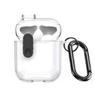 For AirPods 1/2 DUX DUCIS PECL Series Split Transparent Earphone Case with Hook(Transparent Black) - 1