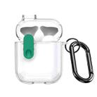 For AirPods 1/2 DUX DUCIS PECL Series Split Transparent Earphone Case with Hook(Transparent Green) - 1