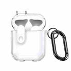 For AirPods 1/2 DUX DUCIS PECL Series Split Transparent Earphone Case with Hook(Transparent White) - 1