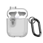 For AirPods 1/2 DUX DUCIS PECL Series Split Transparent Earphone Case with Hook(Grey) - 1