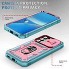 For Samsung Galaxy A54 5G Sliding Camshield TPU + PC Phone Case with Holder(Pink+Green) - 3