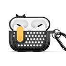 For AirPods Pro 2 DUX DUCIS PECM Series Split Peak Hollow Earphone Case with Hook(Black Yellow) - 1