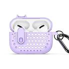 For AirPods Pro 2 DUX DUCIS PECM Series Split Peak Hollow Earphone Case with Hook(Purple) - 1