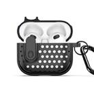 For AirPods 3 DUX DUCIS PECM Series Split Peak Hollow Earphone Case with Hook(Black) - 1