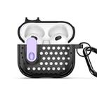 For AirPods 3 DUX DUCIS PECM Series Split Peak Hollow Earphone Case with Hook(Black Purple) - 1