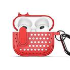 For AirPods 3 DUX DUCIS PECM Series Split Peak Hollow Earphone Case with Hook(Red) - 1